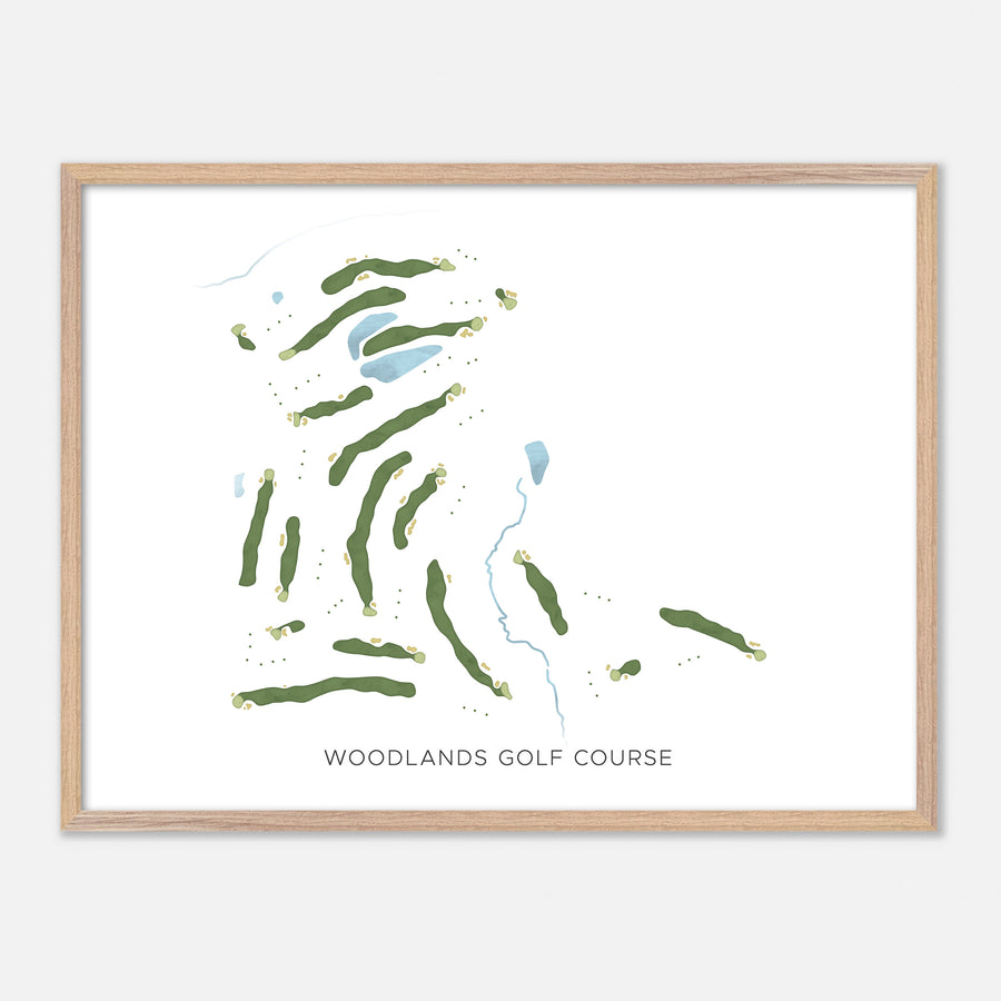 Print of Woodlands Golf Course Modern Map