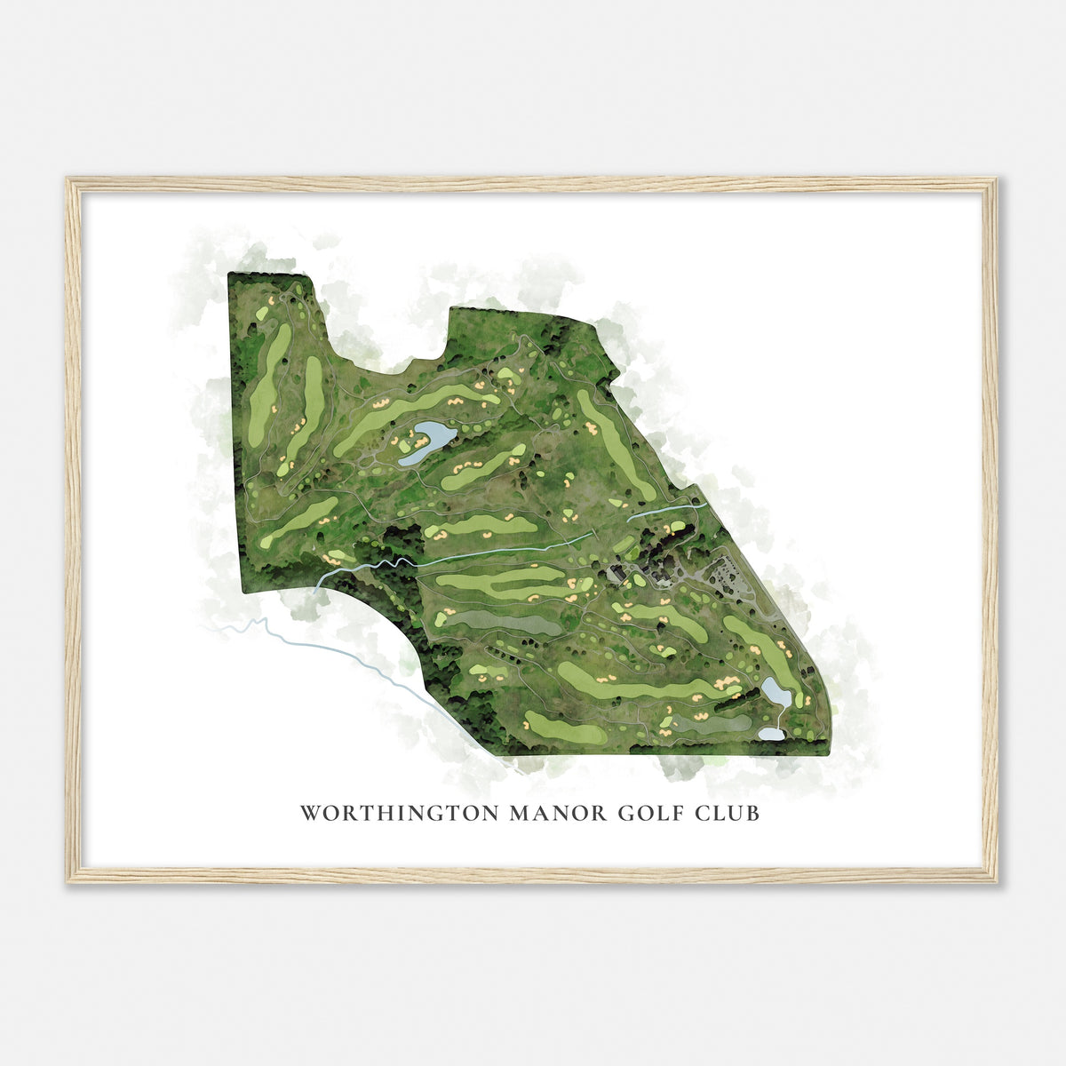 Print of Worthington Manor Golf Club Classic Map