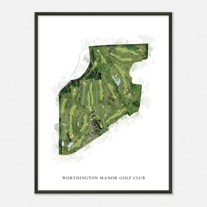 Print of Worthington Manor Golf Club Classic Map