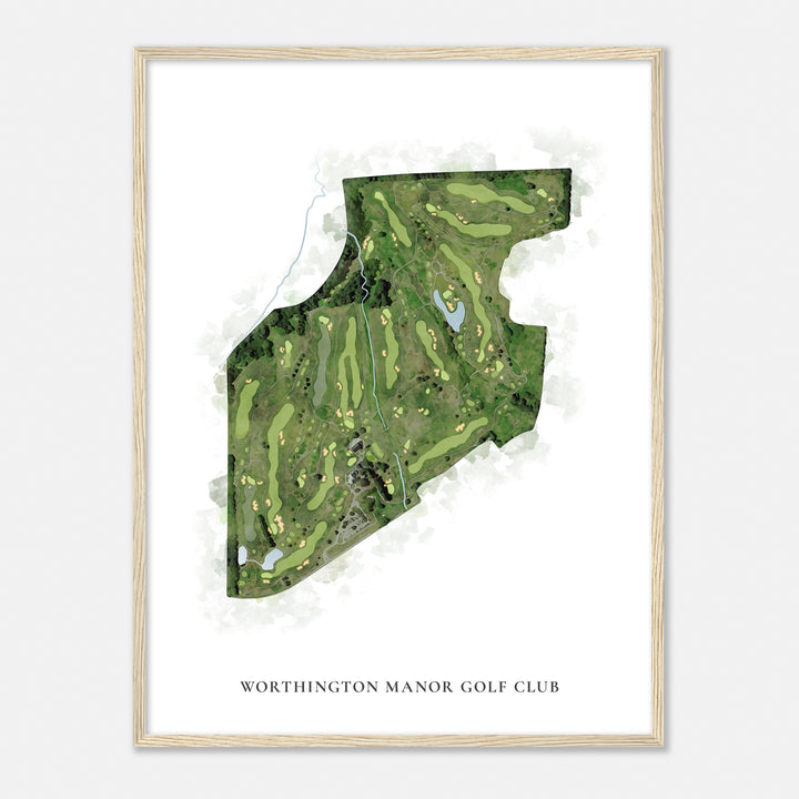 Print of Worthington Manor Golf Club Classic Map