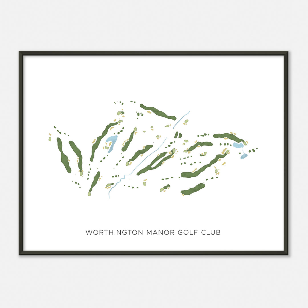 Print of Worthington Manor Golf Club Modern Map