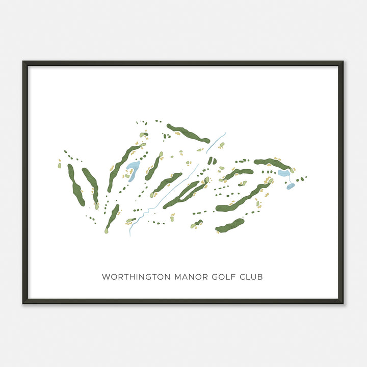 Print of Worthington Manor Golf Club Modern Map