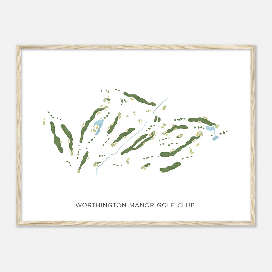 Print of Worthington Manor Golf Club Modern Map