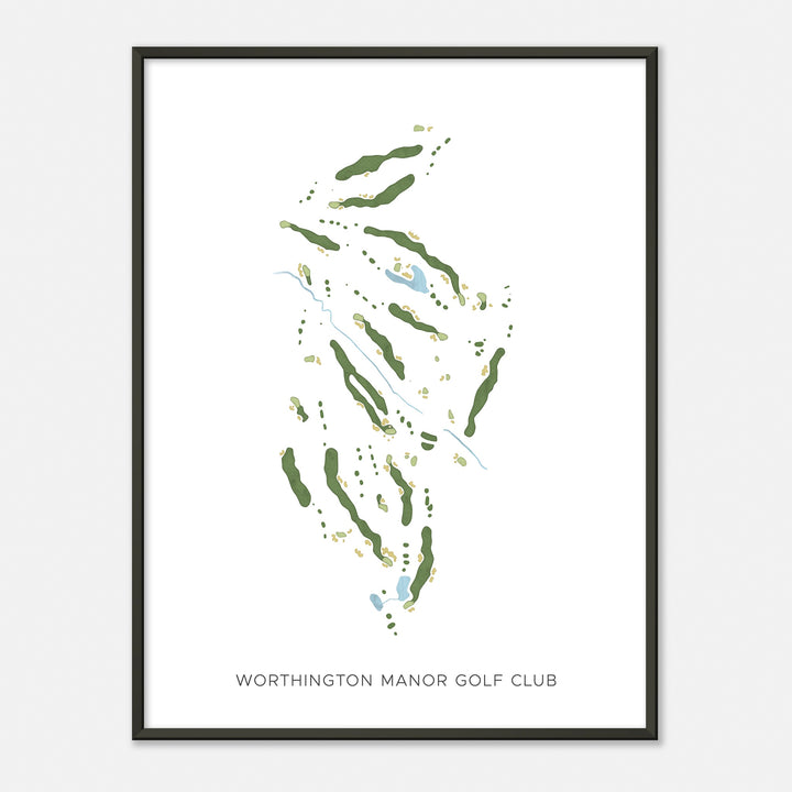 Print of Worthington Manor Golf Club Modern Map