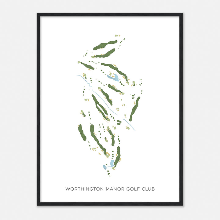 Print of Worthington Manor Golf Club Modern Map