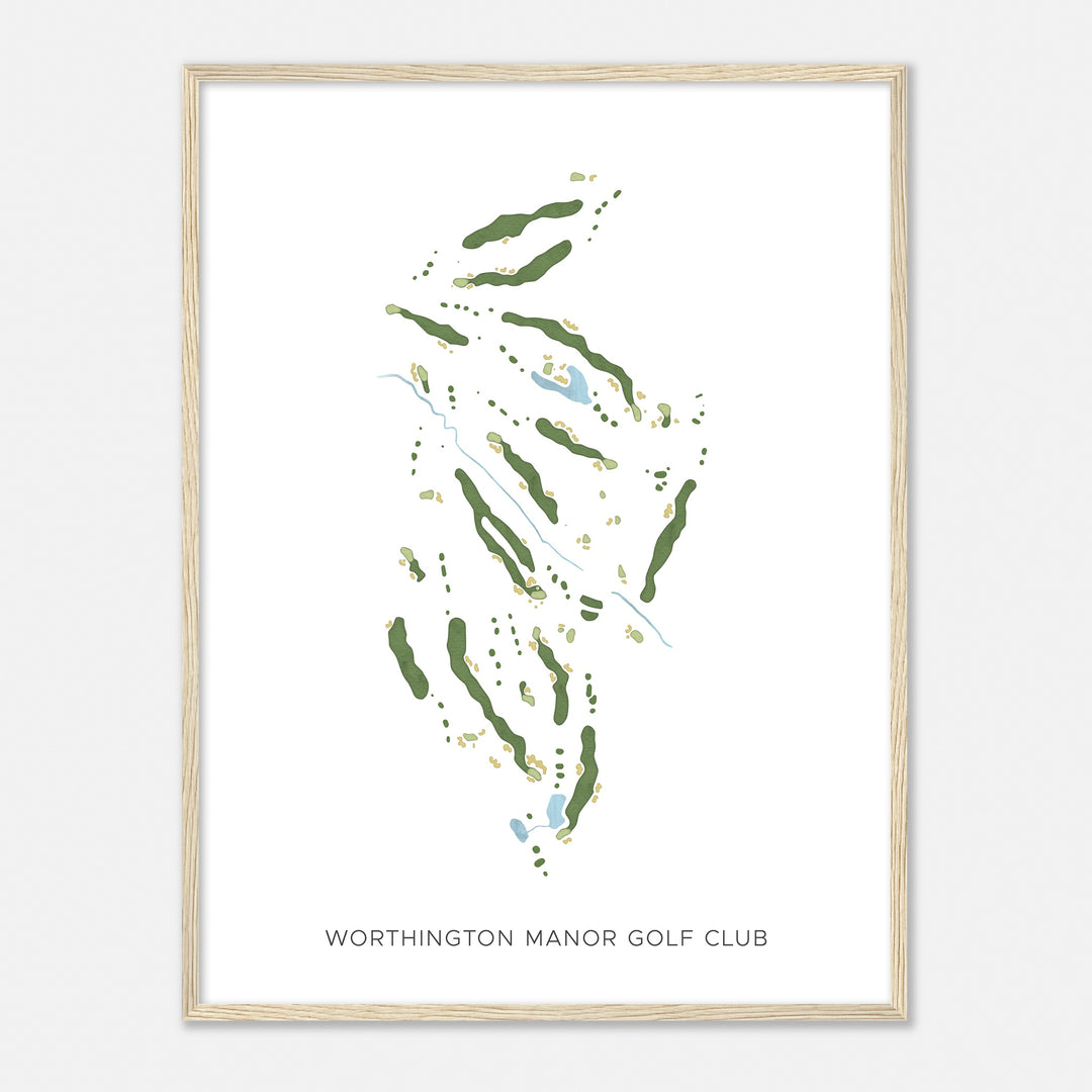 Print of Worthington Manor Golf Club Modern Map
