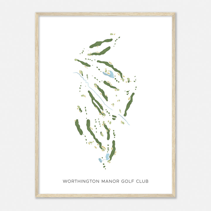 Print of Worthington Manor Golf Club Modern Map