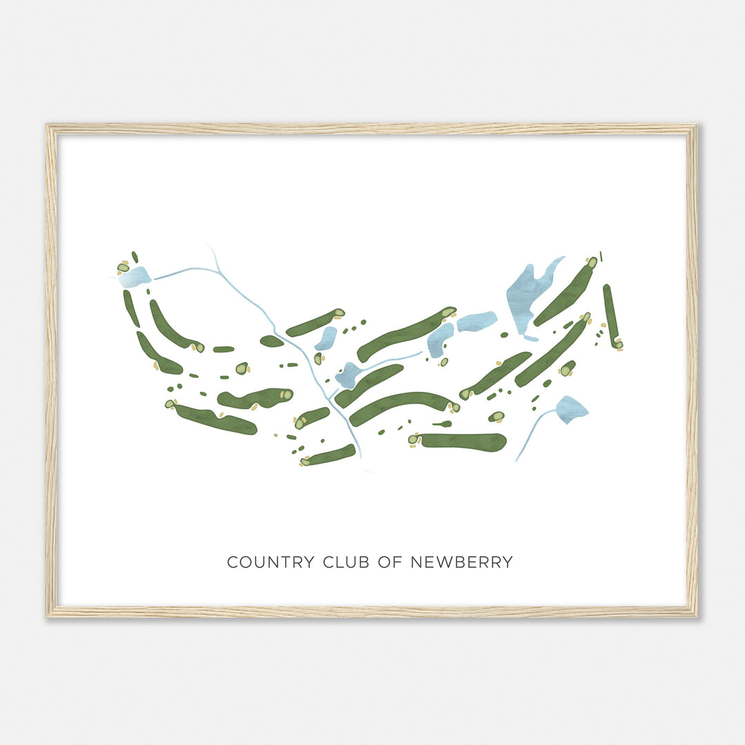 Print of Country Club Of Newberry Modern Map