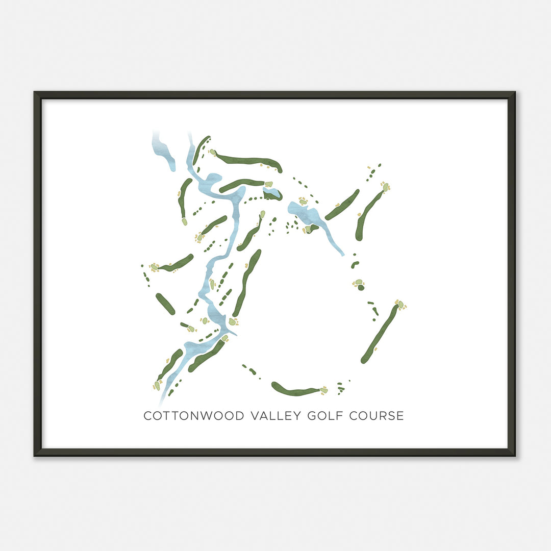 Print of Cottonwood Valley Golf Course Modern Map