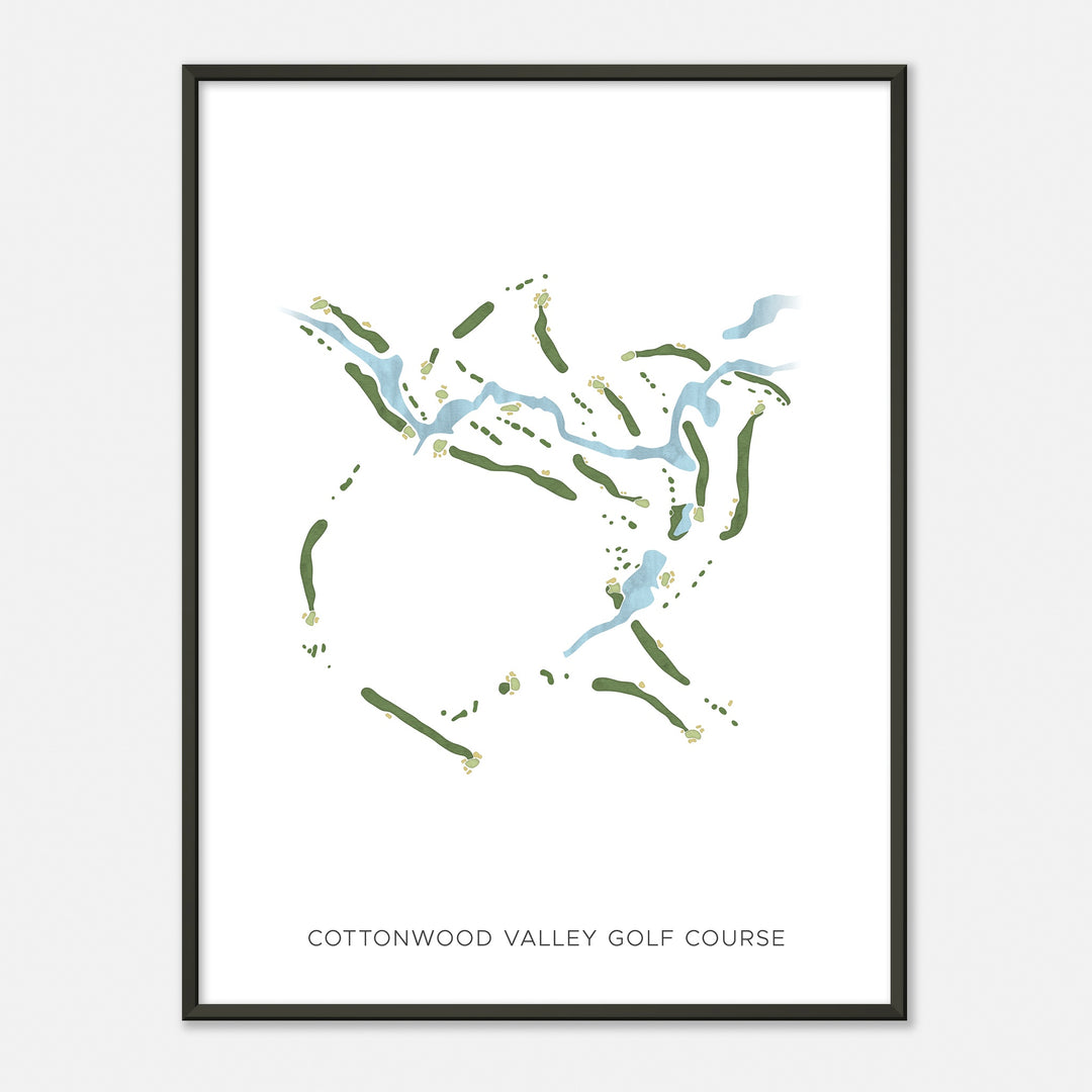 Print of Cottonwood Valley Golf Course Modern Map