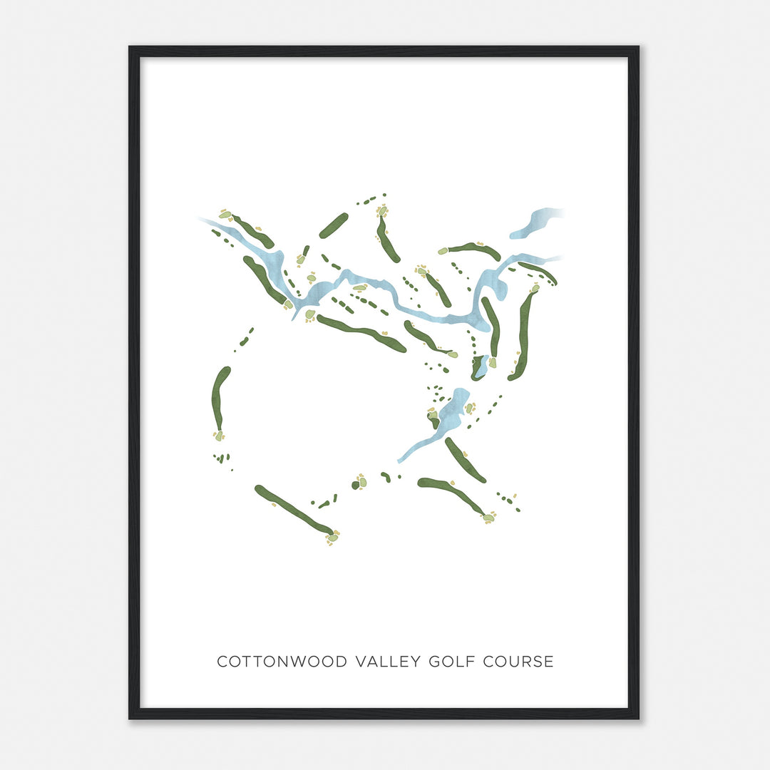 Print of Cottonwood Valley Golf Course Modern Map