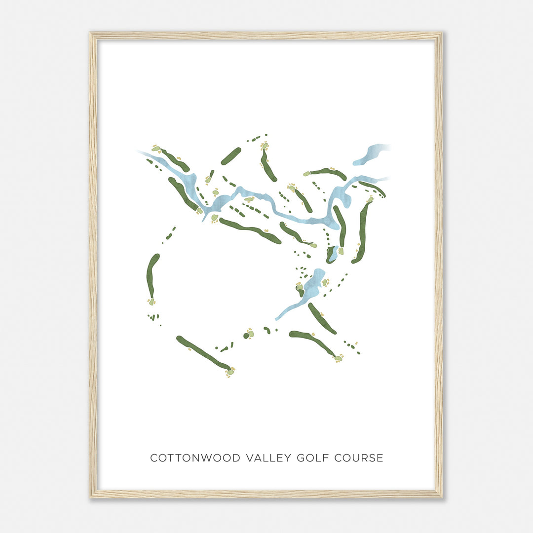 Print of Cottonwood Valley Golf Course Modern Map