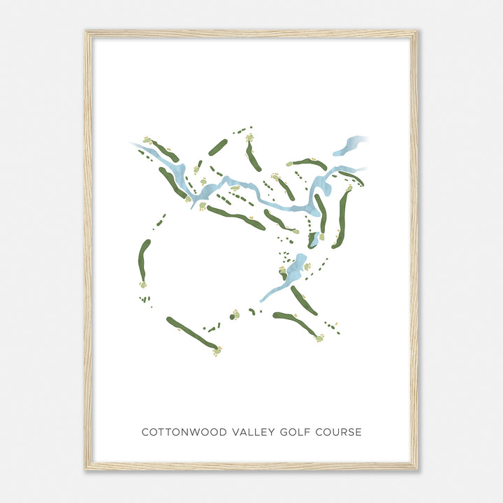 Print of Cottonwood Valley Golf Course Modern Map