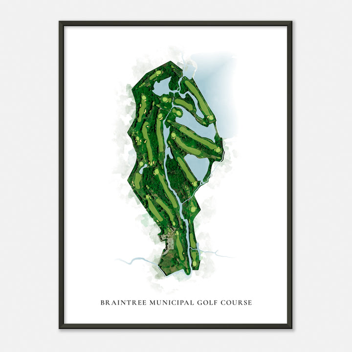 Print of Braintree Municipal Golf Course Classic Map
