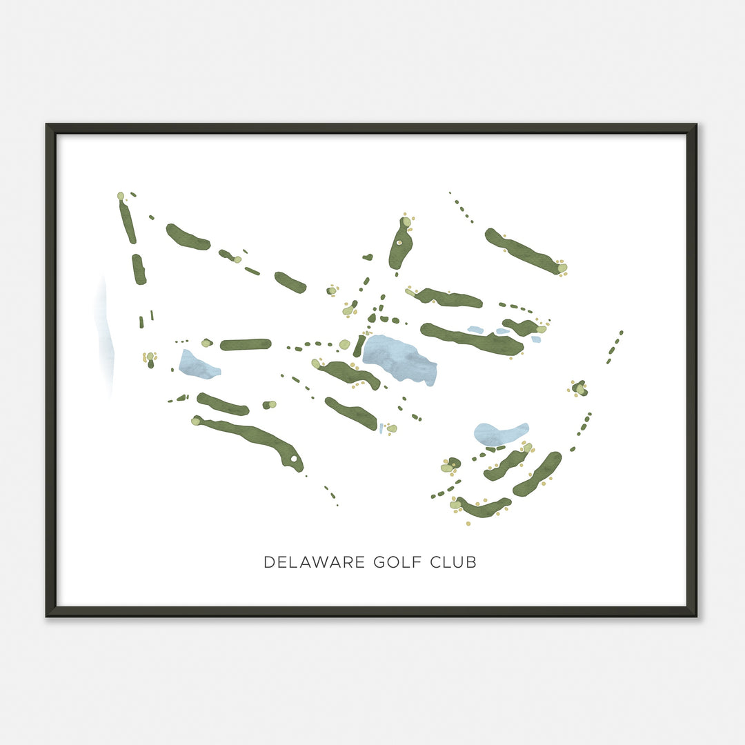 Print of Delaware Golf Club Modern Map