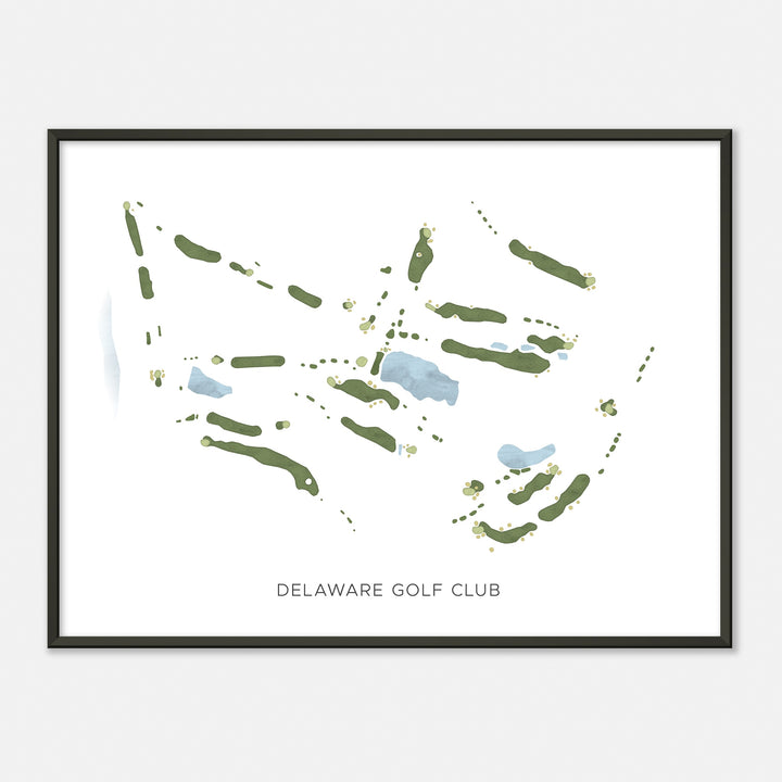 Print of Delaware Golf Club Modern Map