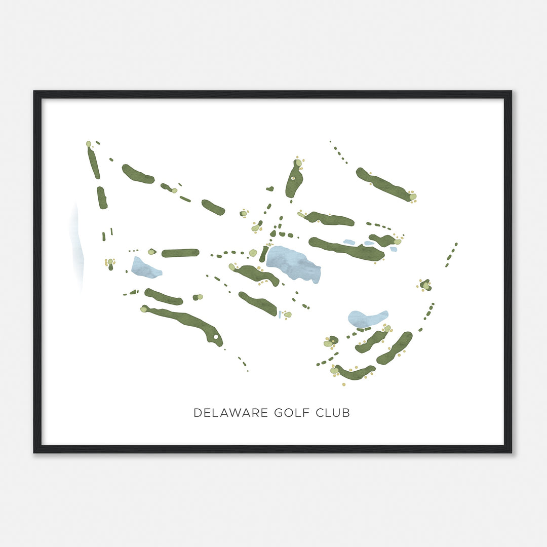 Print of Delaware Golf Club Modern Map