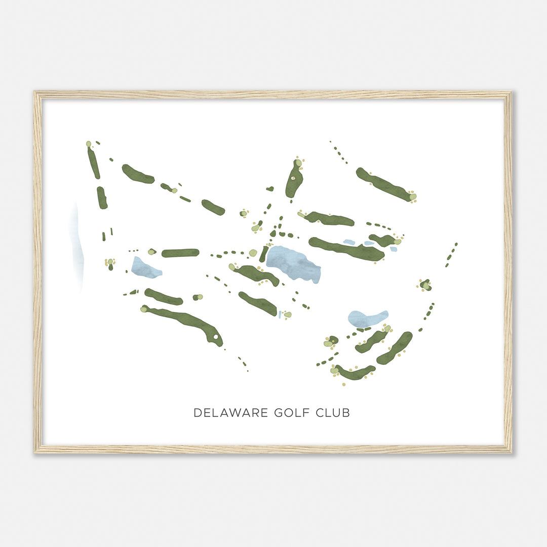 Print of Delaware Golf Club Modern Map