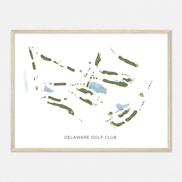 Print of Delaware Golf Club Modern Map