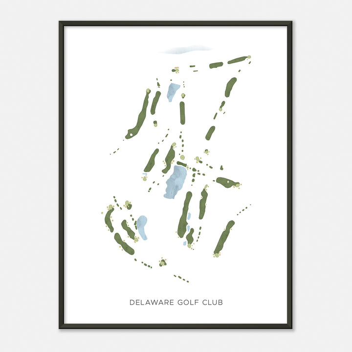 Print of Delaware Golf Club Modern Map