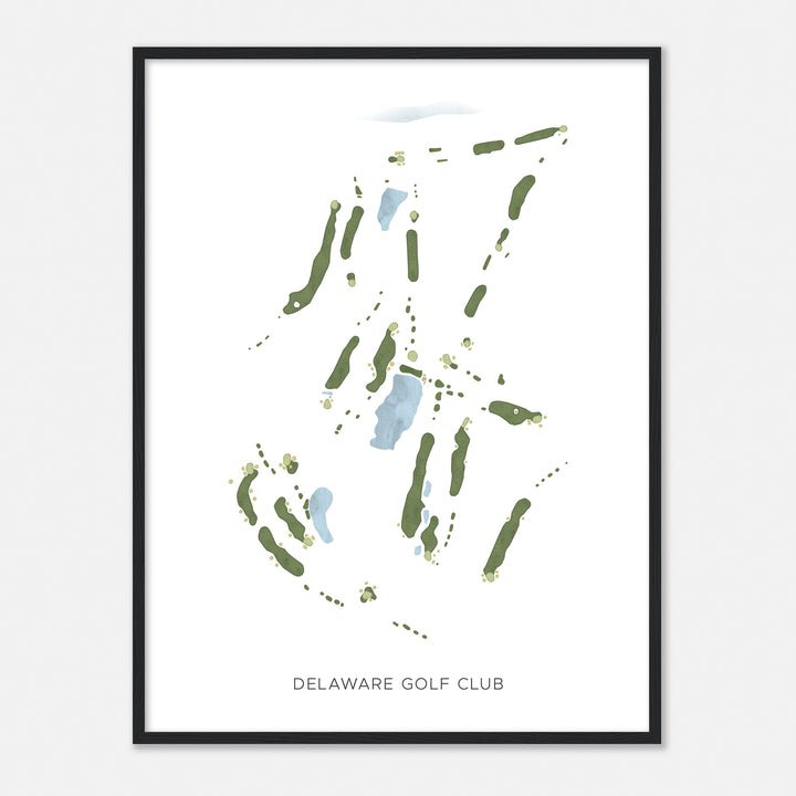 Print of Delaware Golf Club Modern Map