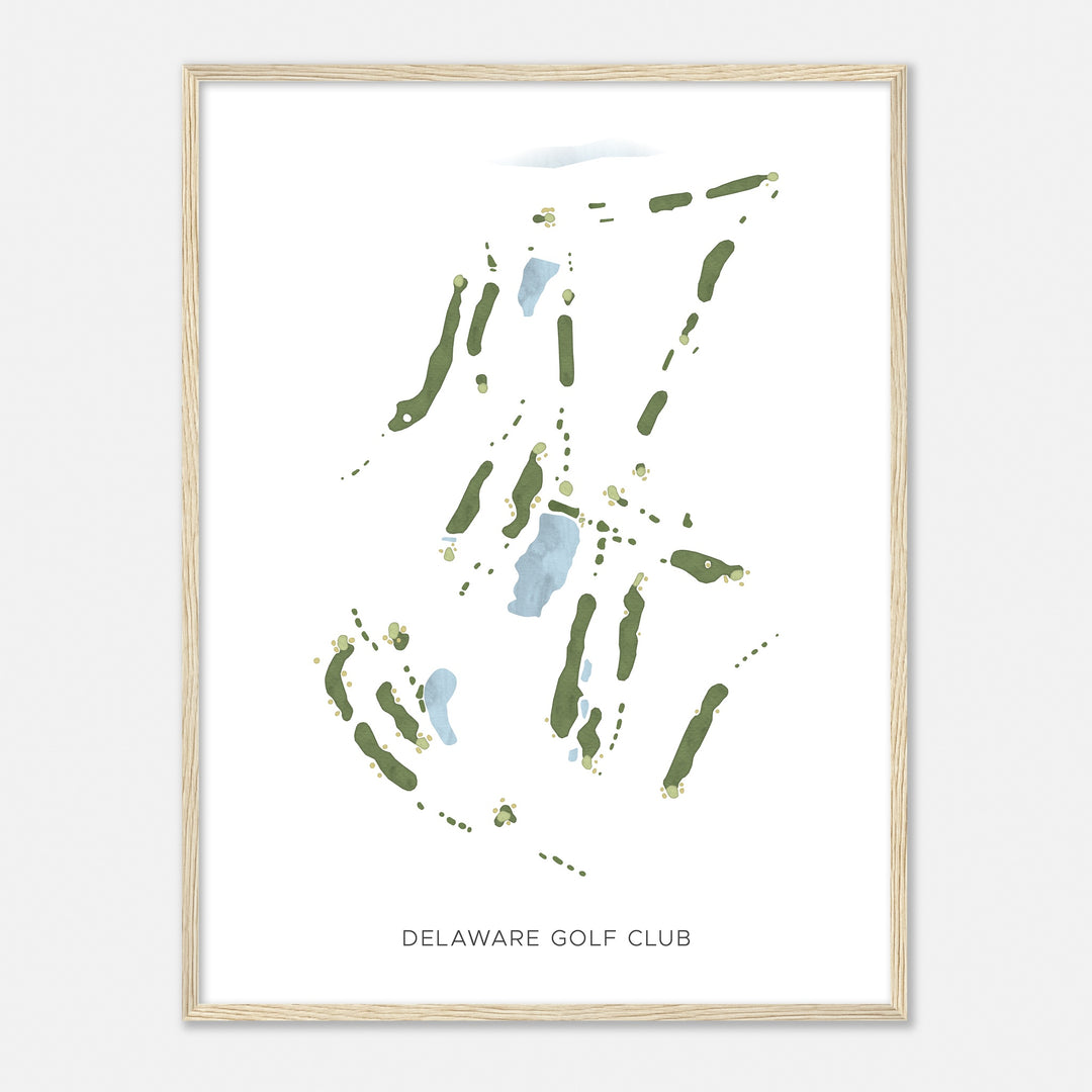 Print of Delaware Golf Club Modern Map