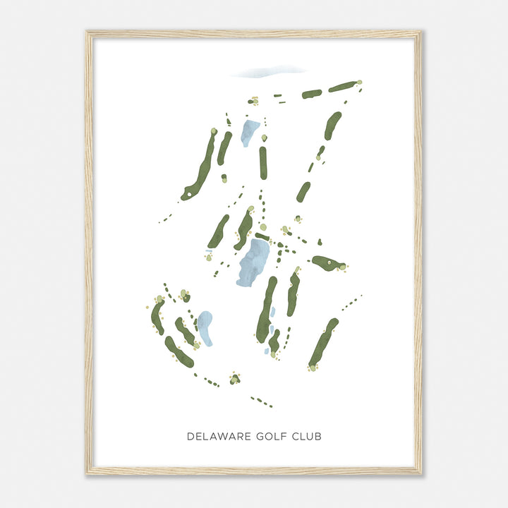 Print of Delaware Golf Club Modern Map