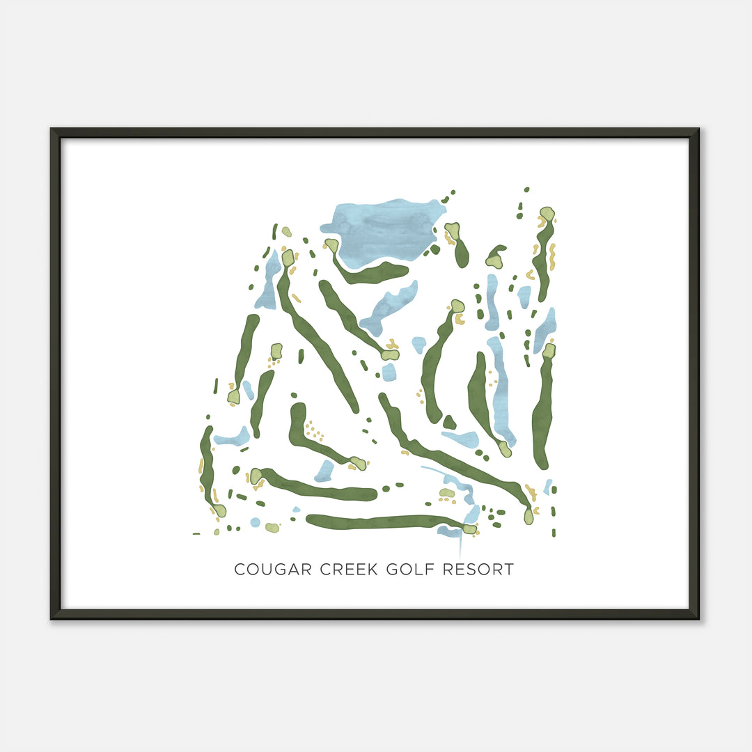 Print of Cougar Creek Golf Resort Modern Map