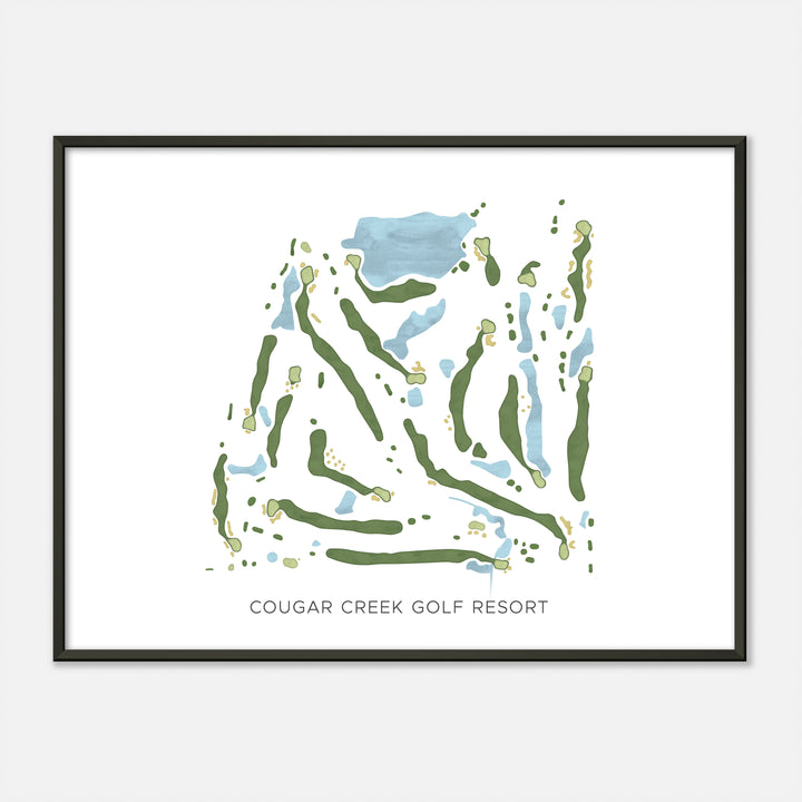 Print of Cougar Creek Golf Resort Modern Map
