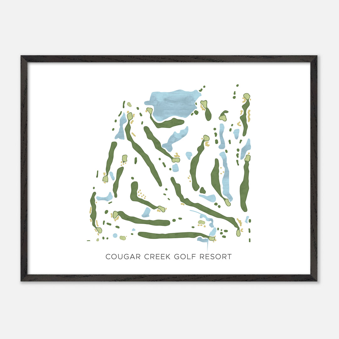 Print of Cougar Creek Golf Resort Modern Map