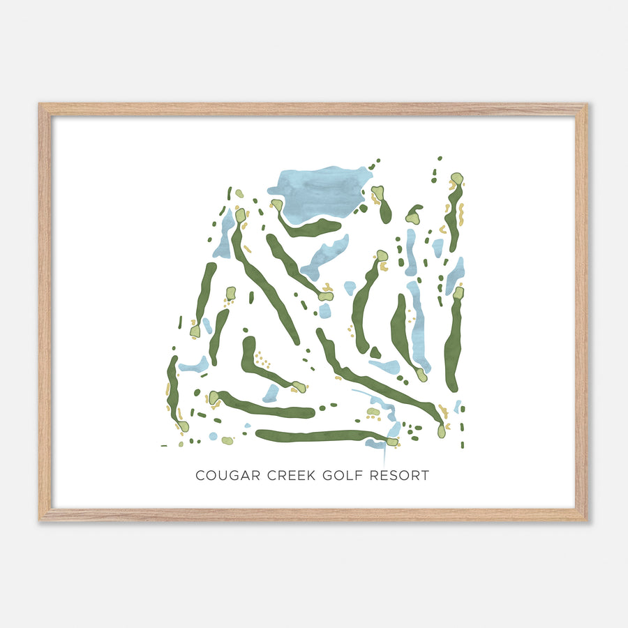 Print of Cougar Creek Golf Resort Modern Map