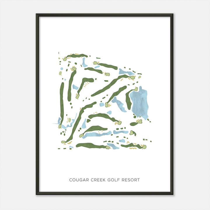 Print of Cougar Creek Golf Resort Modern Map