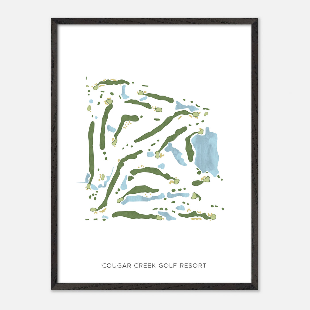 Print of Cougar Creek Golf Resort Modern Map