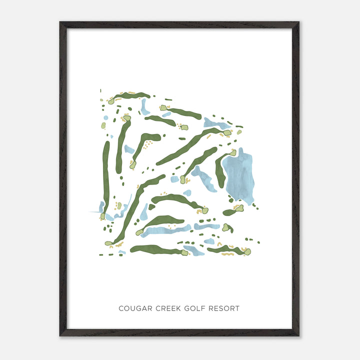 Print of Cougar Creek Golf Resort Modern Map
