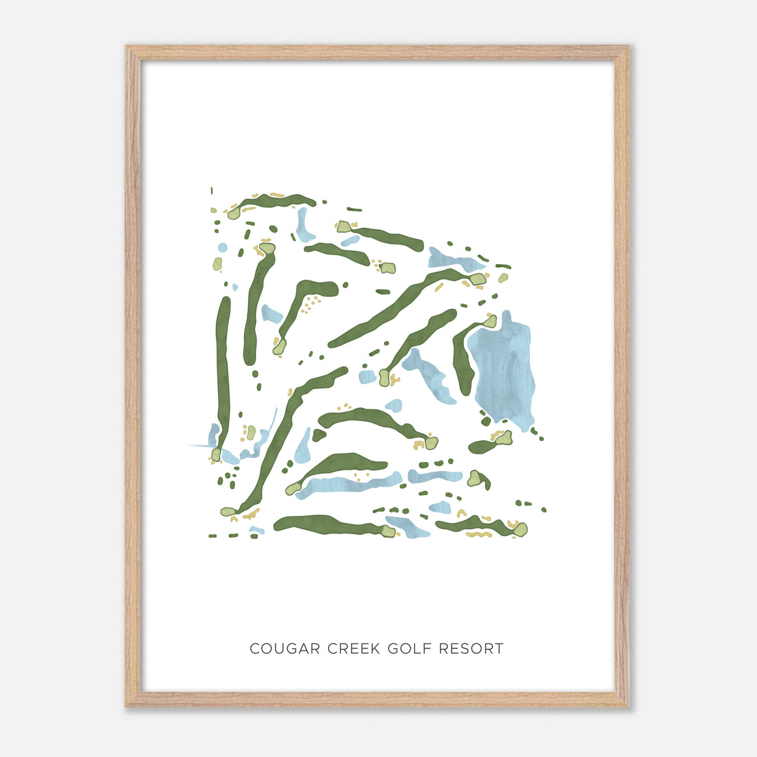 Print of Cougar Creek Golf Resort Modern Map