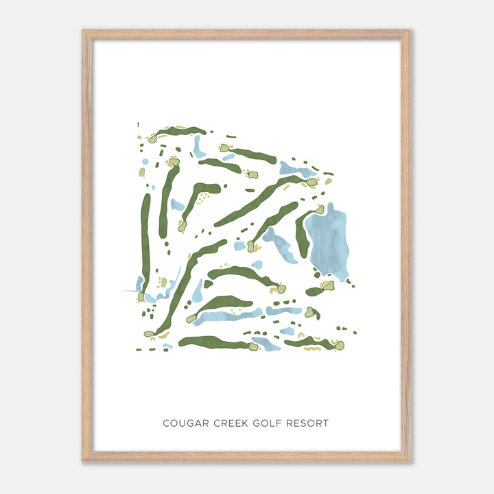 Print of Cougar Creek Golf Resort Modern Map