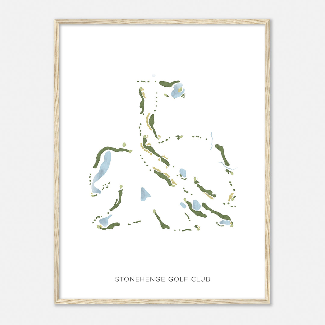 Print of Stonehenge Golf Club Modern Map