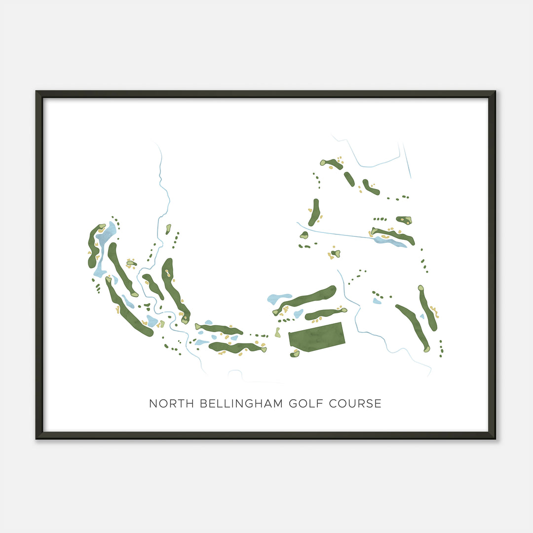Print of North Bellingham Golf Course Modern Map