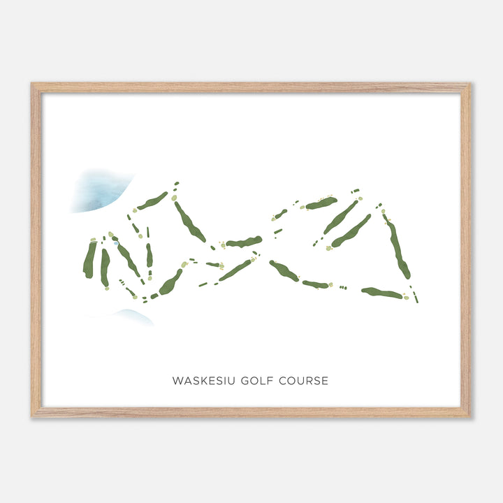 Print of Waskesiu Golf Course Modern Map