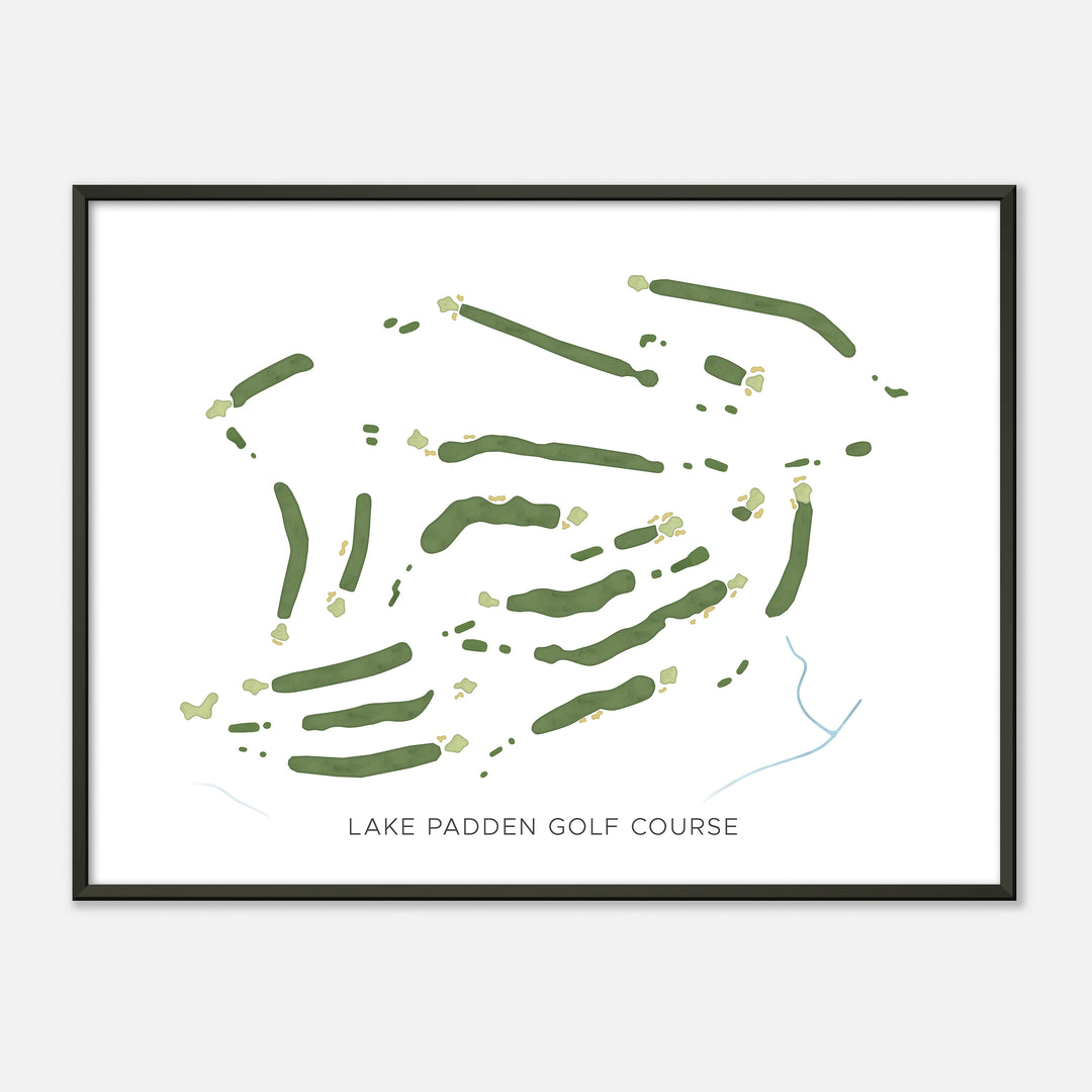Print of Lake Padden Golf Course Modern Map