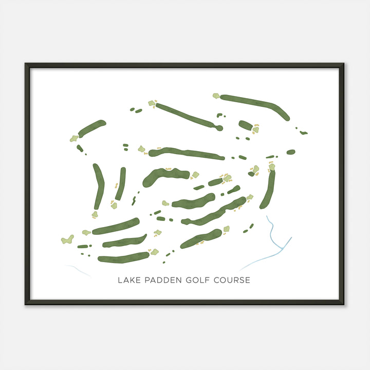 Print of Lake Padden Golf Course Modern Map