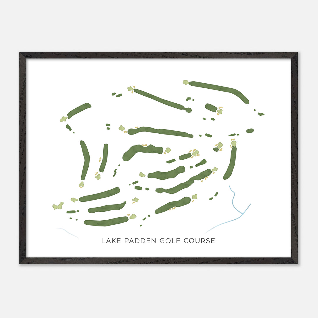 Print of Lake Padden Golf Course Modern Map