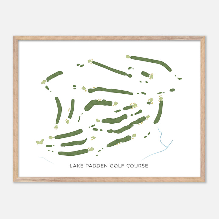 Print of Lake Padden Golf Course Modern Map