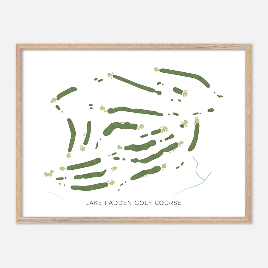 Print of Lake Padden Golf Course Modern Map