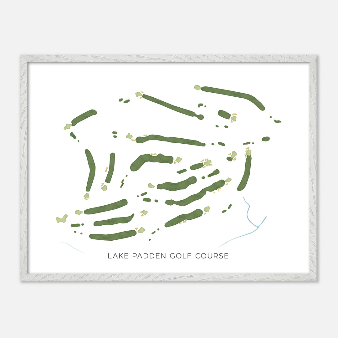 Print of Lake Padden Golf Course Modern Map