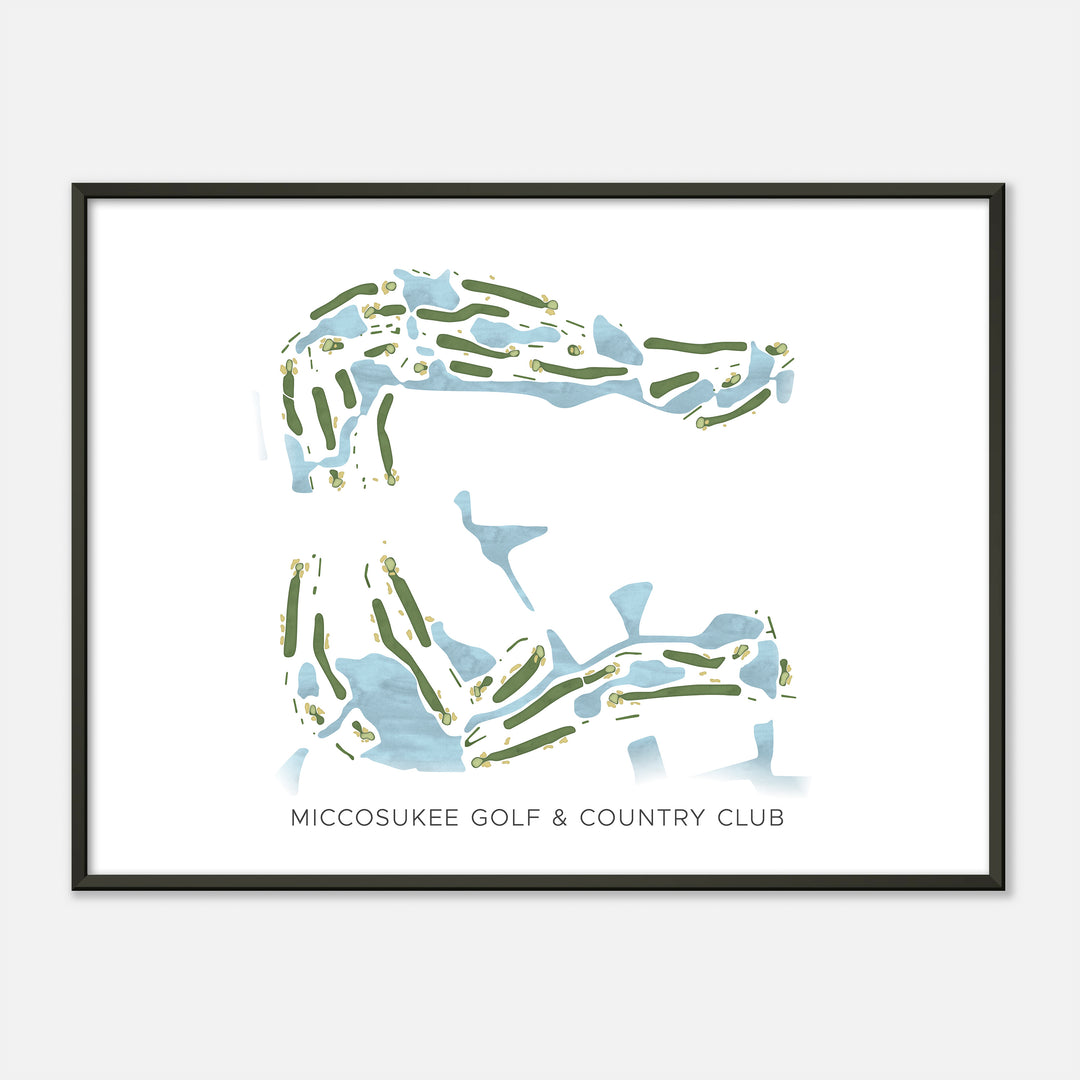 Print of Miccosukee Golf & Country Club Modern Map