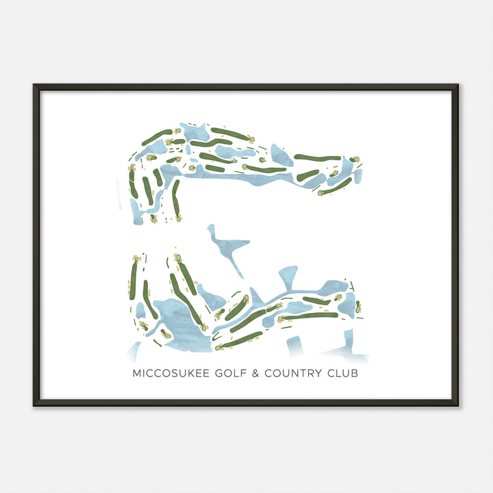Print of Miccosukee Golf & Country Club Modern Map