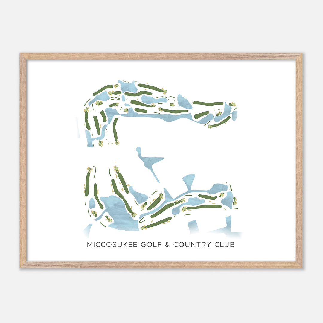 Print of Miccosukee Golf & Country Club Modern Map