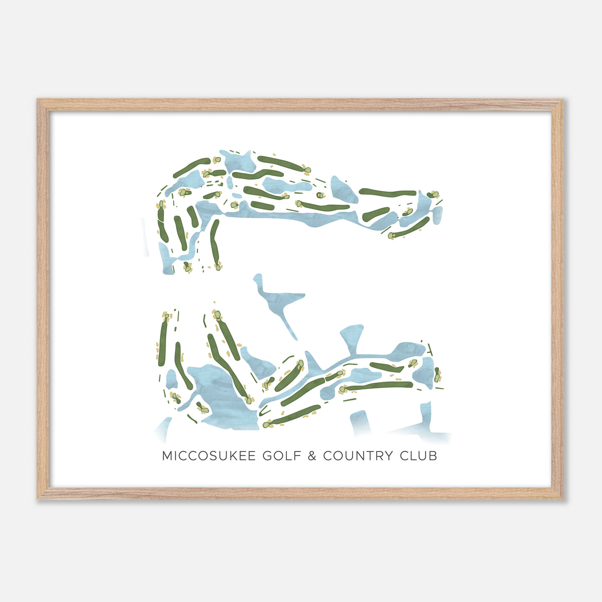 Print of Miccosukee Golf & Country Club Modern Map