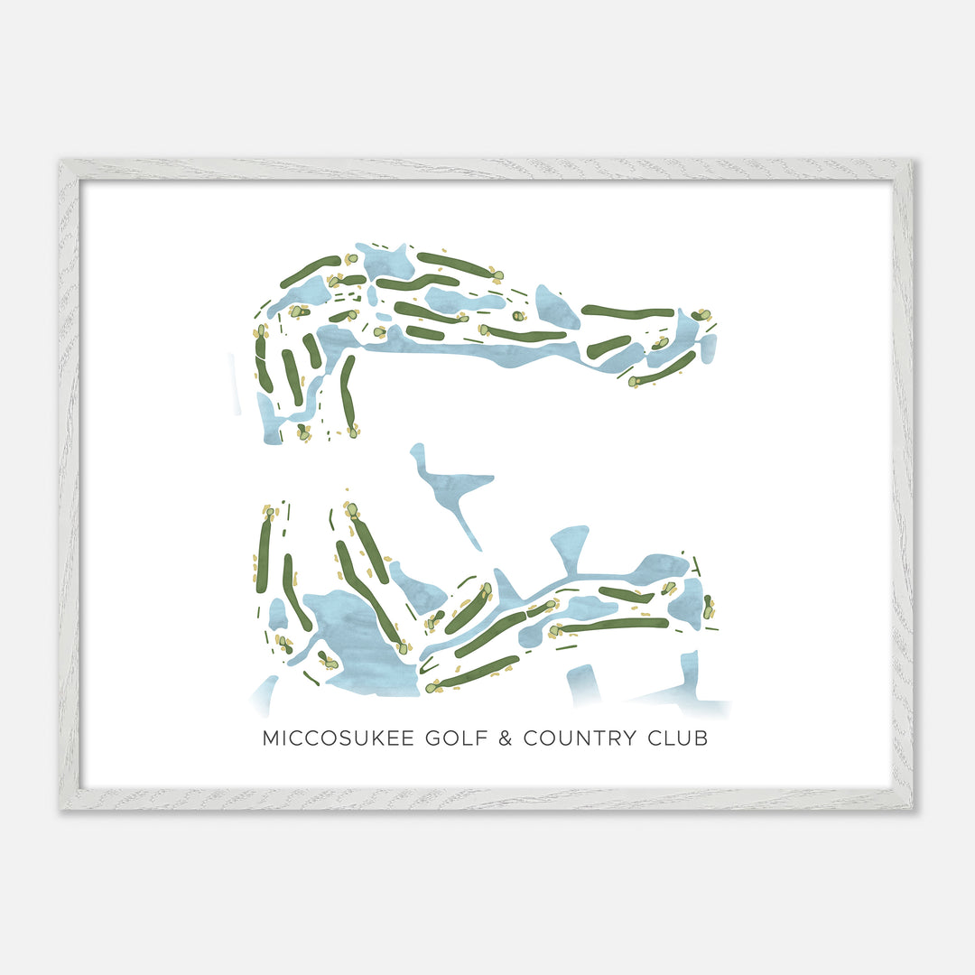 Print of Miccosukee Golf & Country Club Modern Map